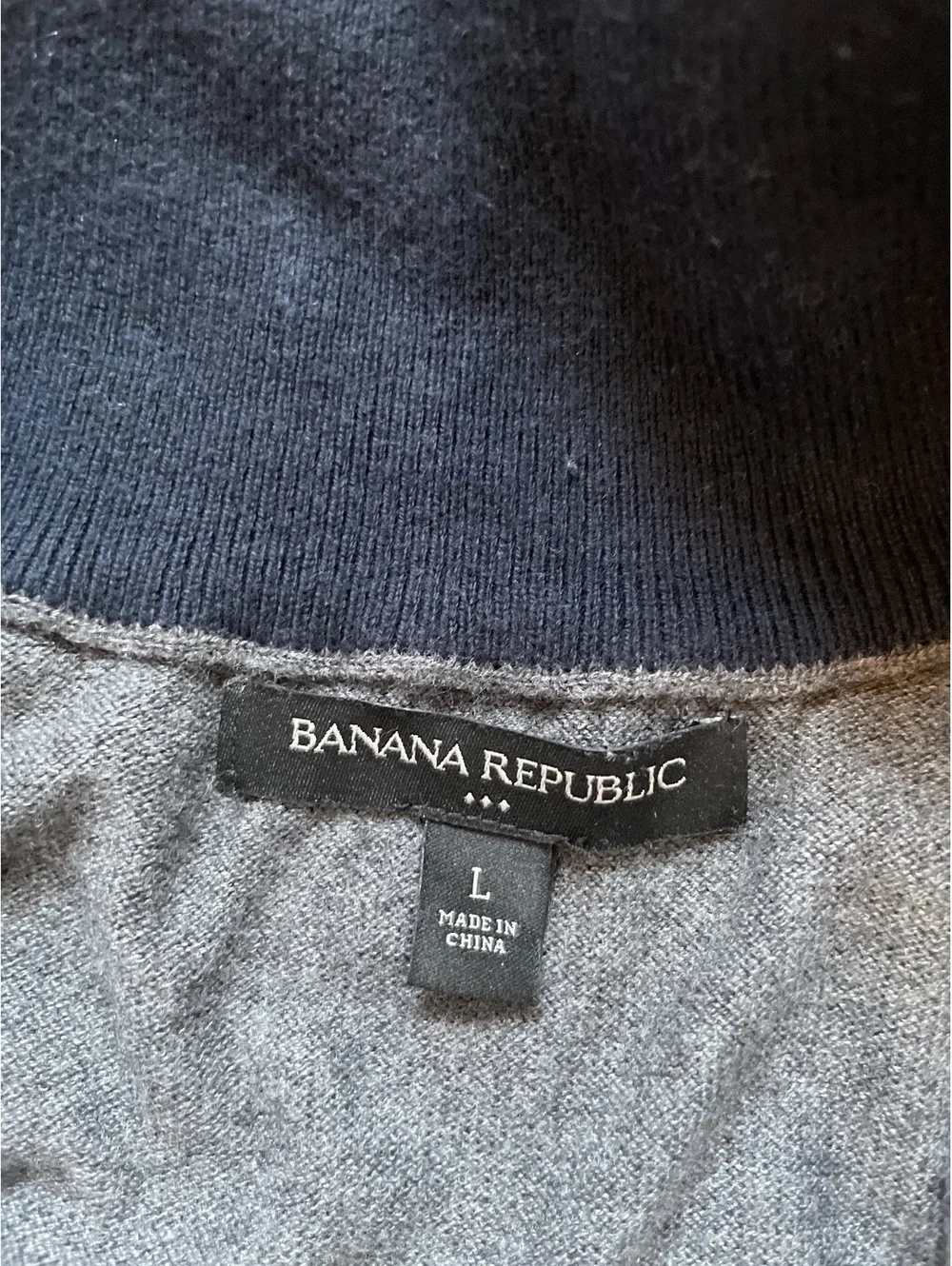 Banana Republic Men’s Gray Quarter Zip Mock Neck Sweater Large